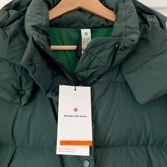 NWT Lululemon 8 Wunder Puff Jacket Green $348 MSRP Puffer Coat 600 Goose Down L - Picture 2 of 10